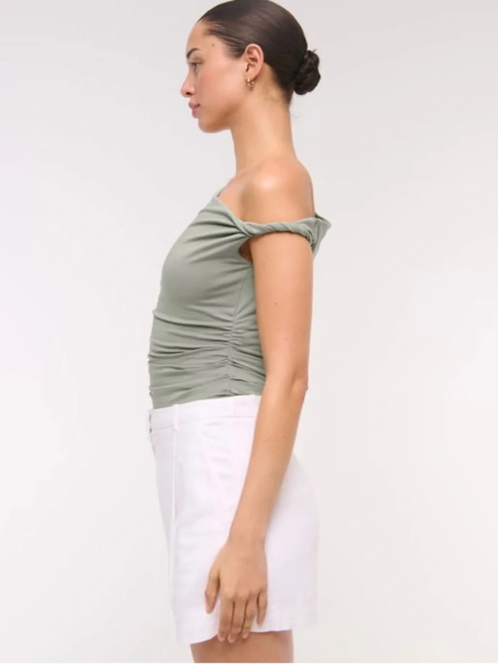 A&F Asymmetrical Twist Top - Pale Green - Picture 3 of 7
